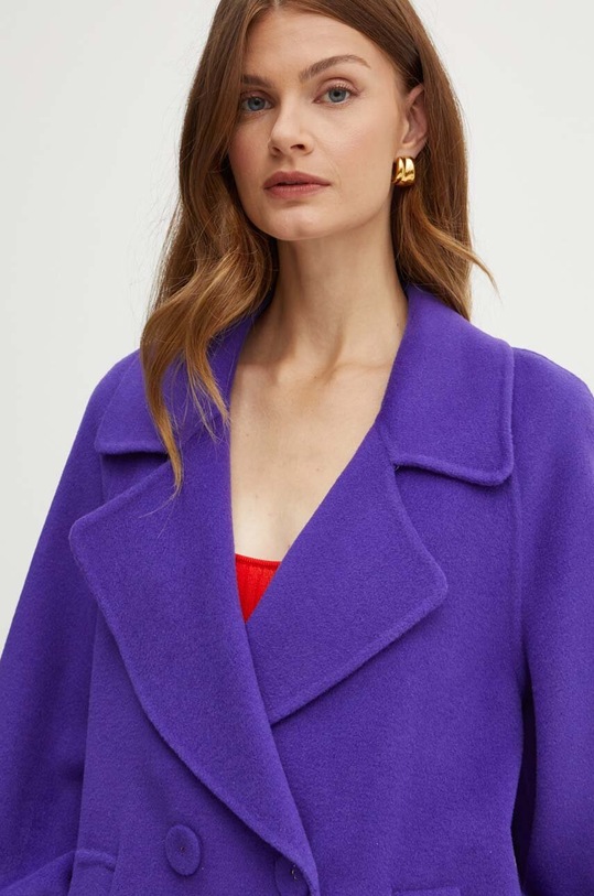 Luisa Spagnoli geaca de lana SILLABE violet 541204