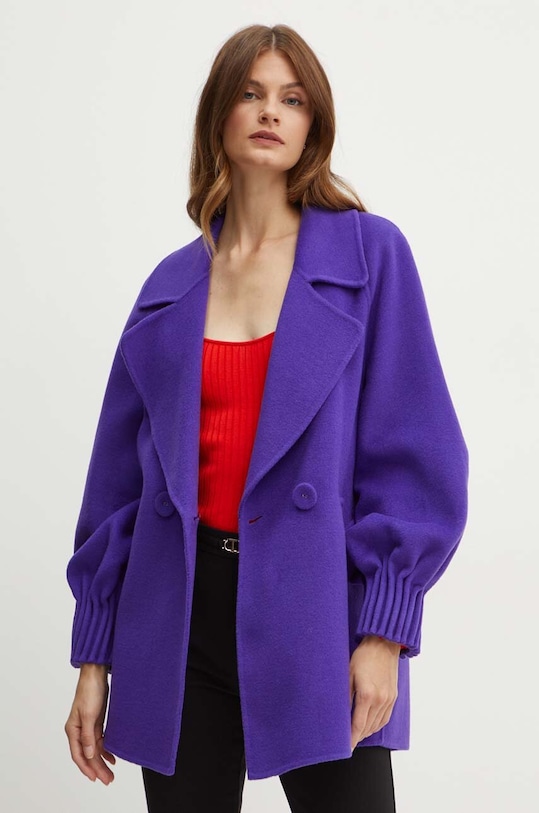 Luisa Spagnoli geaca de lana SILLABE 541204 violet