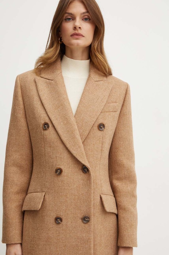 Вовняне пальто Luisa Spagnoli STROFE 541224 коричневий AW24