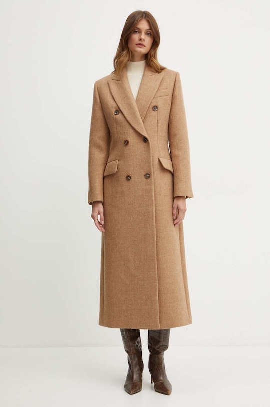 Luisa Spagnoli cappotto in lana STROFE marrone 541224