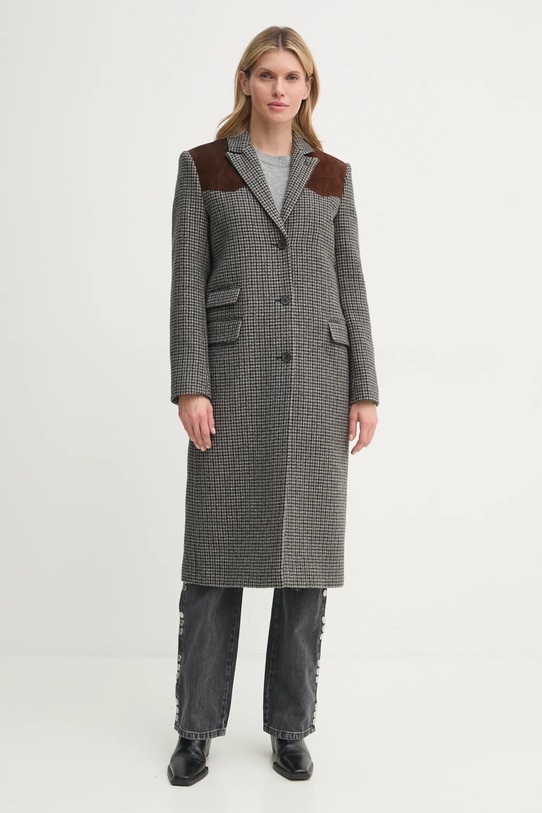 The Kooples płaszcz pozostałe szary FMAN29002K