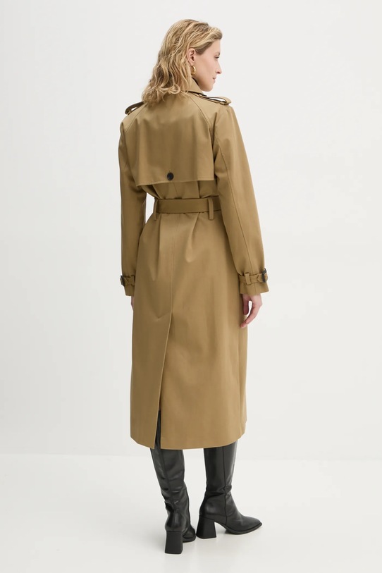 The Kooples trencz bawełniany FTRE29002K zielony AW24