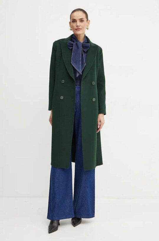 Шерстяное пальто Luisa Spagnoli SPLENDOR 541203 зелёный AW24