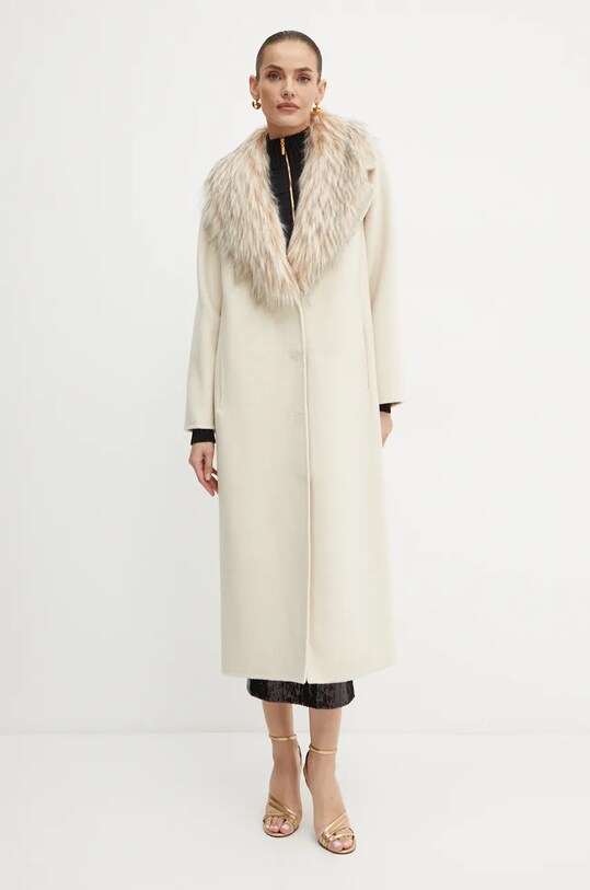 Luisa Spagnoli palton de lana SUPPLICA 541206 bej AW24