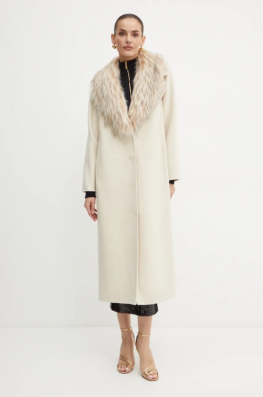 Luisa Spagnoli palton de lana SUPPLICA 541206 bej AW24