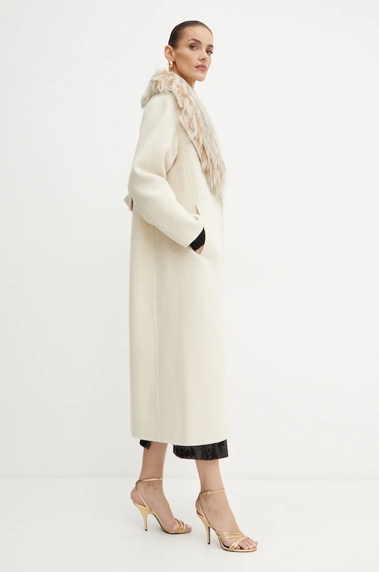 Luisa Spagnoli palton de lana SUPPLICA bej 541206