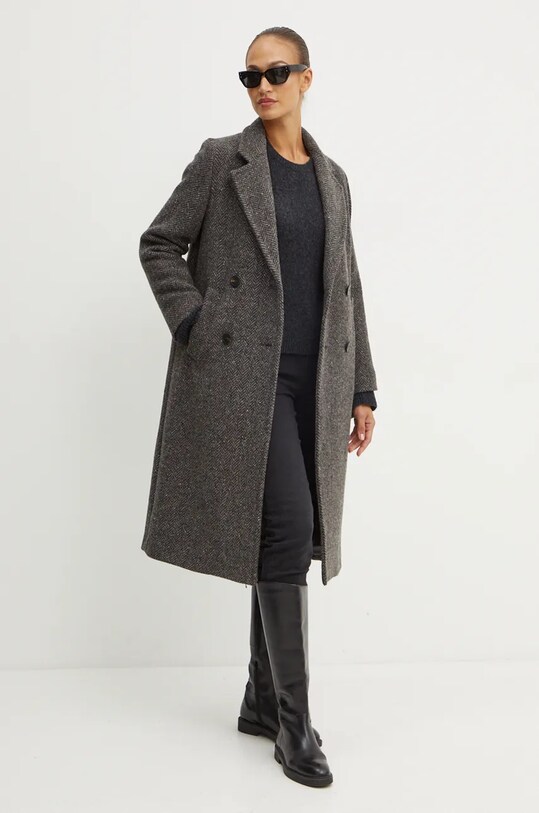 Вовняне пальто Weekend Max Mara 2425016042600 сірий AW24