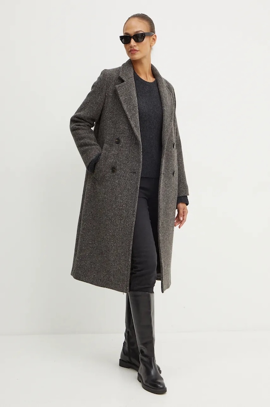 Vlněný kabát Weekend Max Mara 2425016042600 šedá AW24