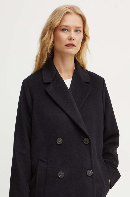 Weekend Max Mara płaszcz wełniany czarny 2425016052600