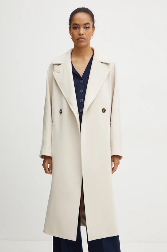 Weekend Max Mara płaszcz wełniany 2425016092600 beżowy AW24