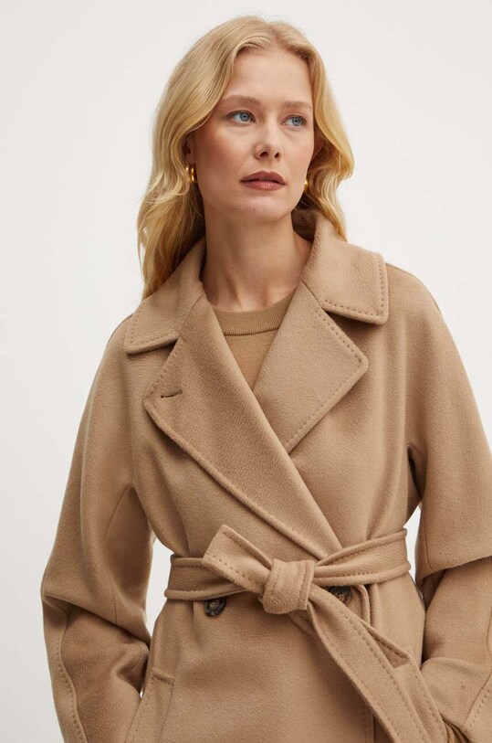 Weekend Max Mara płaszcz wełniany 2425016092600 brązowy AW24