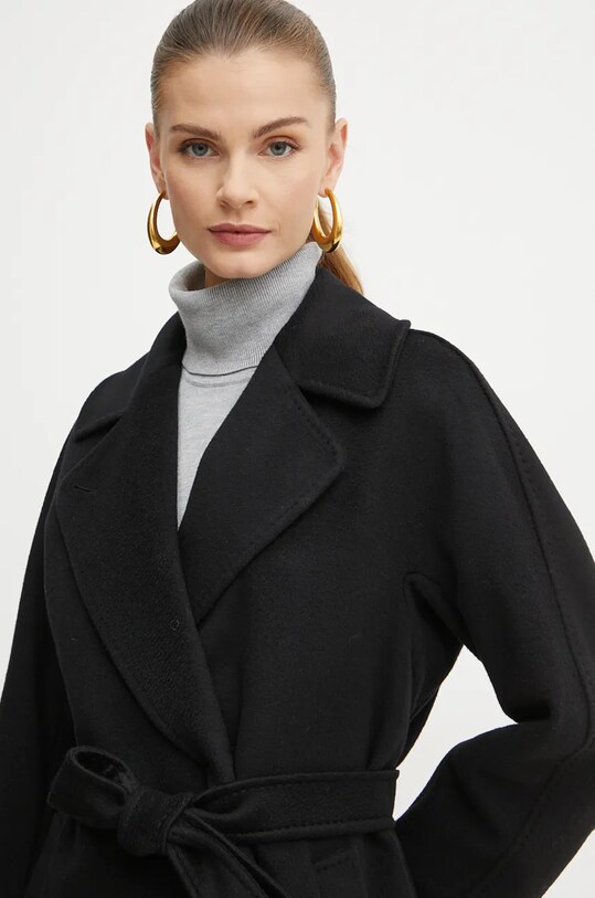 Weekend Max Mara cappotto in lana nero 2425016092600