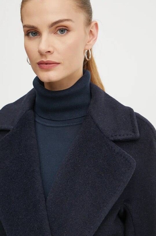 Volnen plašč Weekend Max Mara 2425016102600 mornarsko modra
