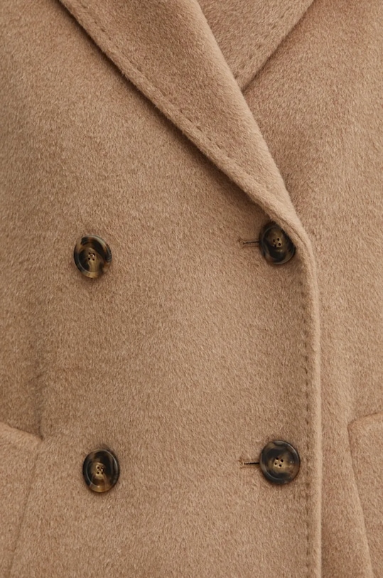 Μάλλινο παλτό Weekend Max Mara 2425016112600 καφέ