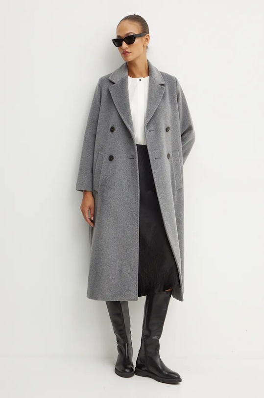 Μάλλινο παλτό Weekend Max Mara 2425016112600 γκρί AW24