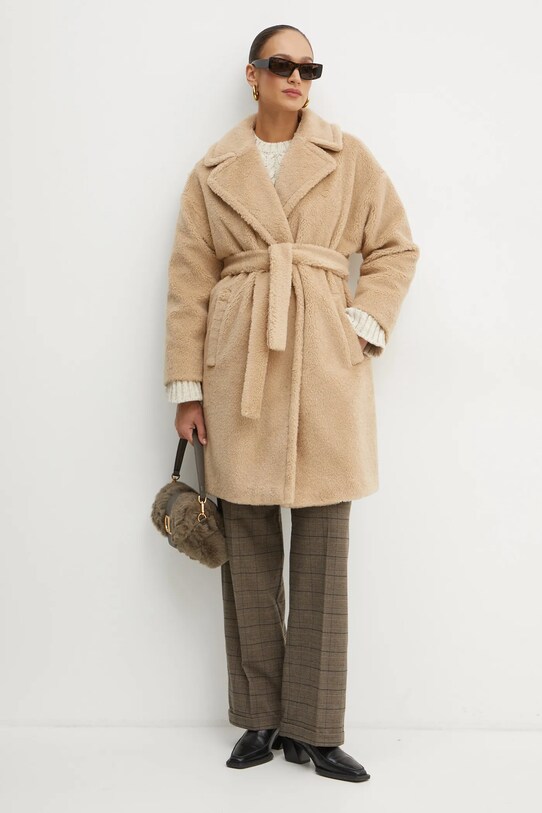 Weekend Max Mara płaszcz wełniany 2425016122600 beżowy AW24