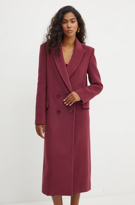 Patrizia Pepe cappotto in lana non isolato violetto 2O0165.A512