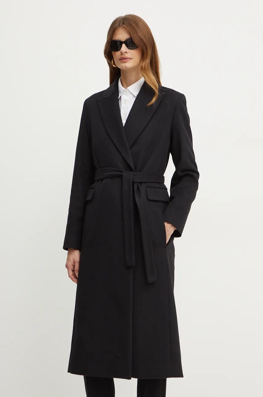 Patrizia Pepe palton de lana 2O0167.A171 negru AW24