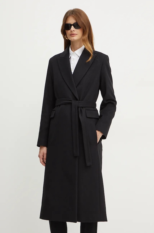 Patrizia Pepe palton de lana 2O0167.A171 negru AW24