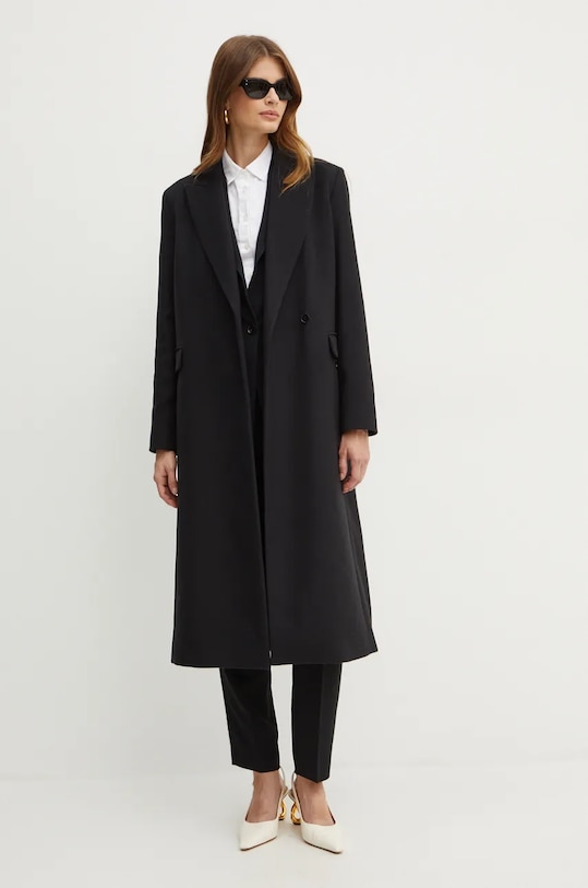 Patrizia Pepe palton de lana negru 2O0167.A171