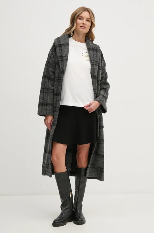 Vlněný kabát United Colors of Benetton 22WZDN07A šedá AW24