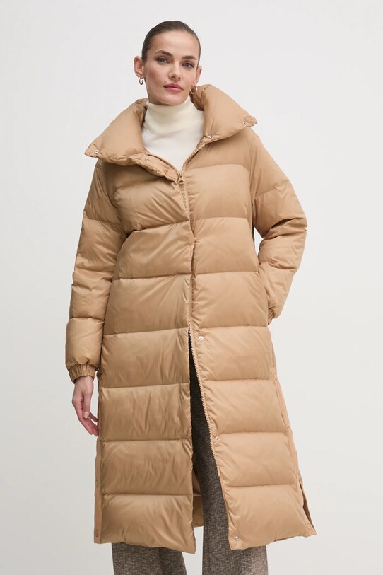 United Colors of Benetton geaca de puf cu captuseala bej 2TWDDN06S