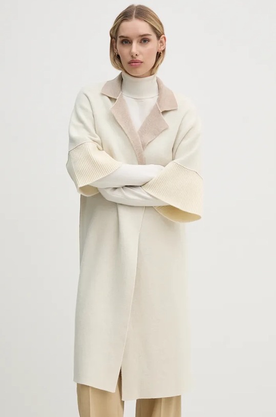 United Colors of Benetton sweter z domieszką wełny beżowy 1144EN00D