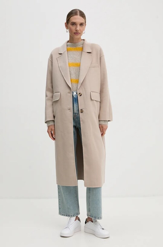 Пальто American Vintage з підкладкою бежевий DADO17KH24