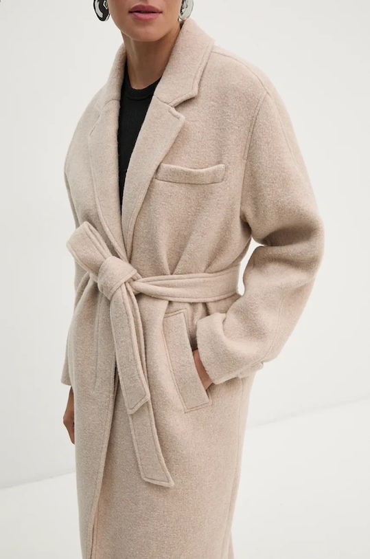 Vlněný kabát American Vintage béžová NAD17BH24