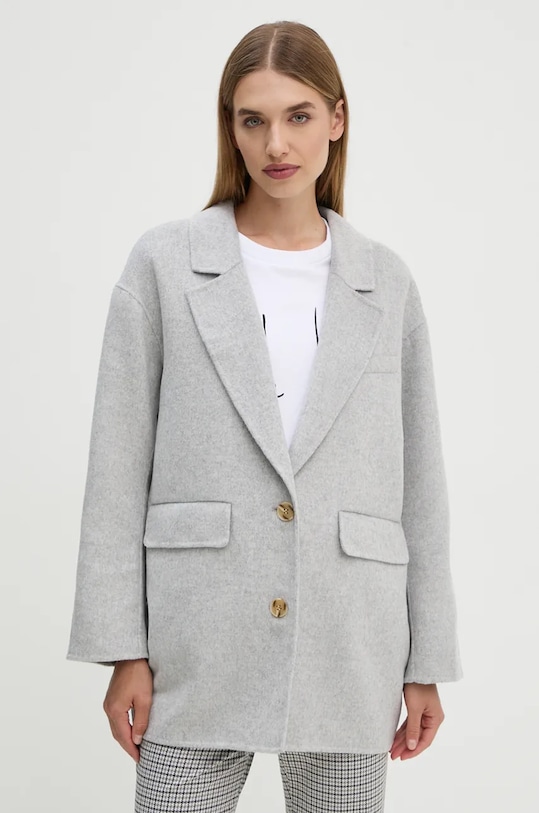 Vlněné sako American Vintage směs šedá DADO17LCH24