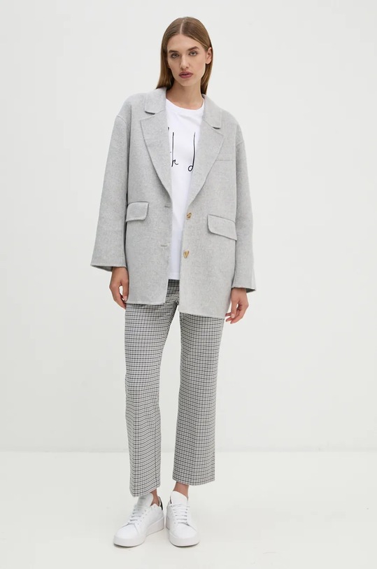 Vlněné sako American Vintage DADO17LCH24 šedá AW24