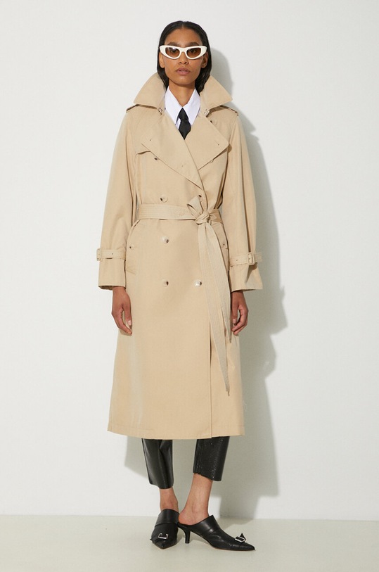 Kenzo trencz Long Kimono Trench nieocieplane beżowy FE62MA2179OI.11
