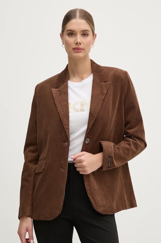 Manšestrová bunda Pepe Jeans CARA látka hnědá PL402459