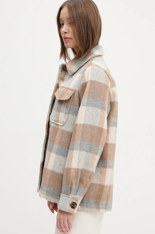 Pepe Jeans kurtka koszulowa z domieszką wełny CAMERON PL402461 szary