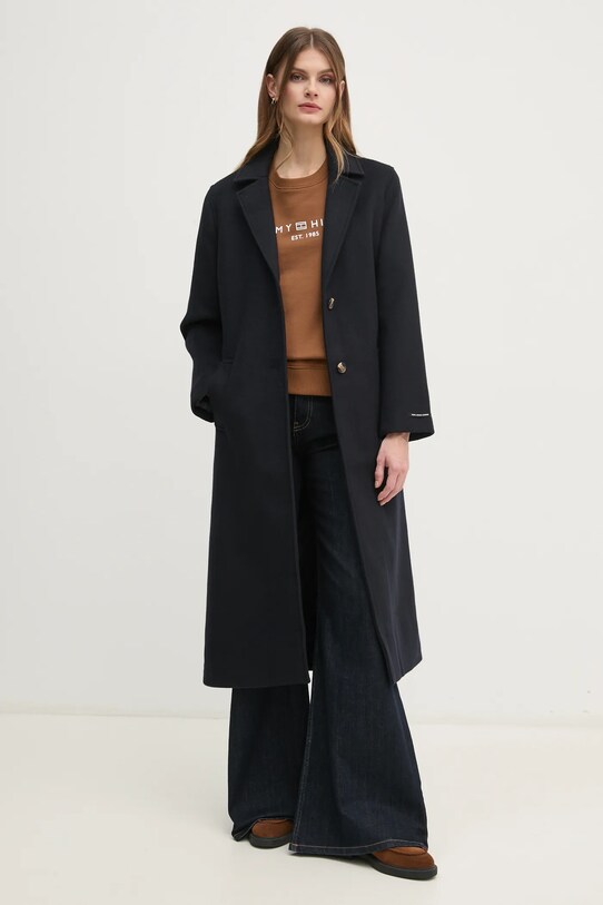 Pepe Jeans palton de lana BRENDA PL402479 bleumarin AW24