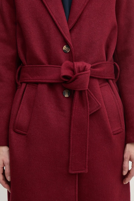 Vlněný kabát Pepe Jeans BRENDA PL402479 burgundské