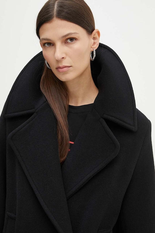 IRO palton de lana negru WP137HELIA