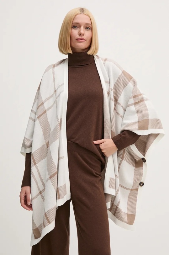 Barbour poncho din bumbac cu modele bej LKN1536