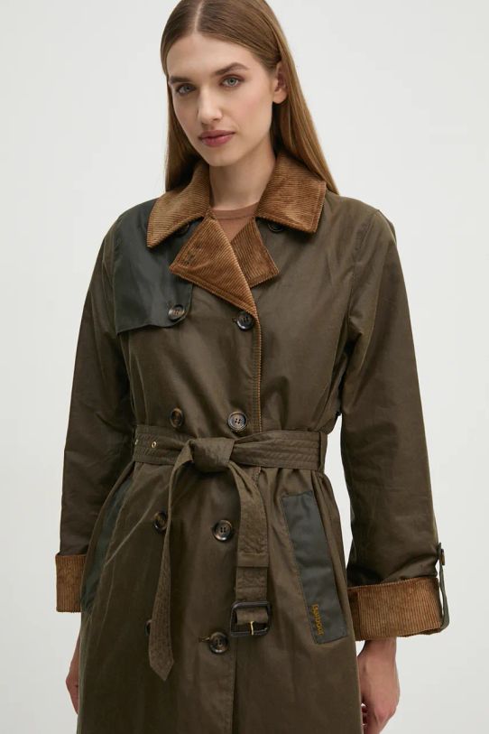 Хлопковое пальто Barbour зелёный LWX1399