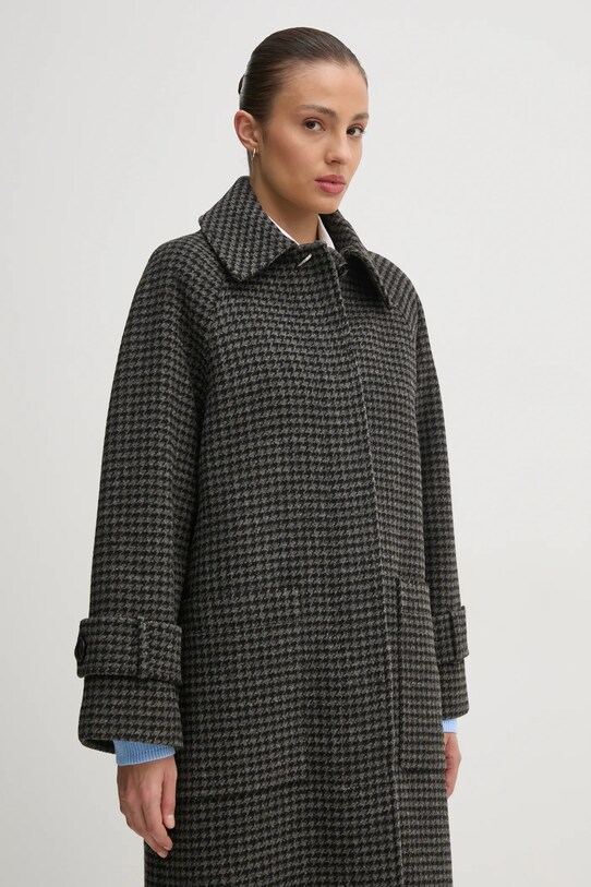 Vlnený kabát Barbour Veronica Wool Car Coat LWO0238 sivá