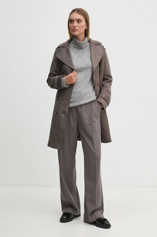 Kabát Sisley 20AZLN04H sivá AW24