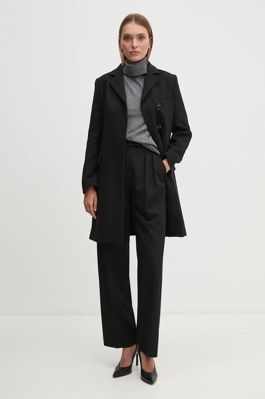 Sisley palton 22GWLN04G negru AW24