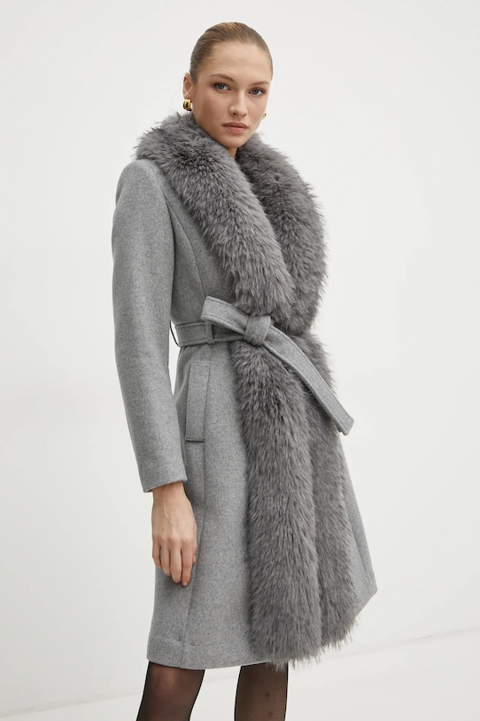 Vlnený kabát Marciano Guess VALERIE 4BGL09.9957Z sivá AW24