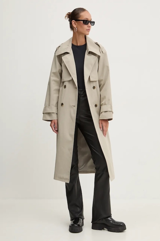 Trench kabát Abercrombie & Fitch KI144.4151.415 béžová AW24