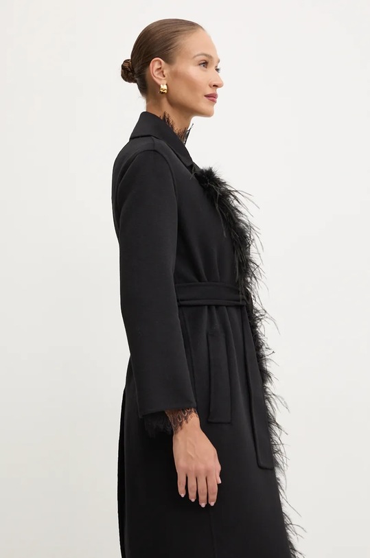 Vlněný kabát Twinset černá 242TP2065