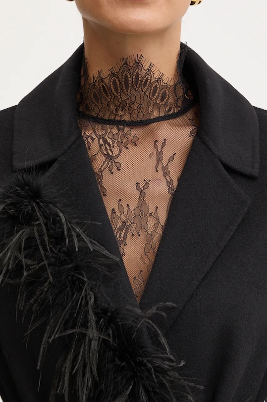 Vlněný kabát Twinset 242TP2065 černá