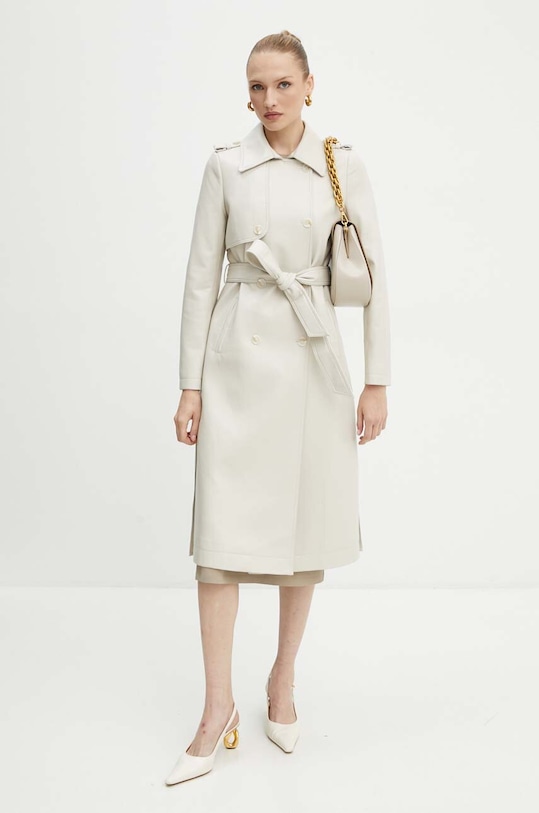 Καμπαρντίνα Twinset απομίμηση λείου δέρματος μπεζ 242TP2200