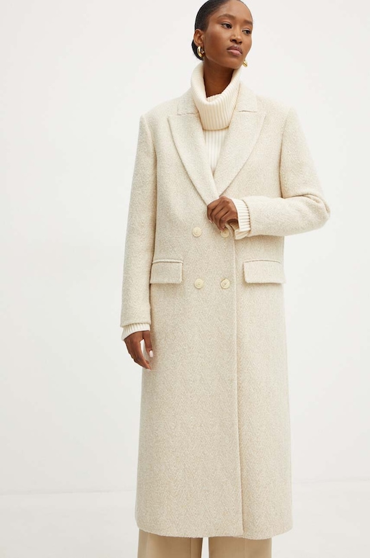 Kaput s primjesom vune Twinset bez tople podstave bež 242TP2670