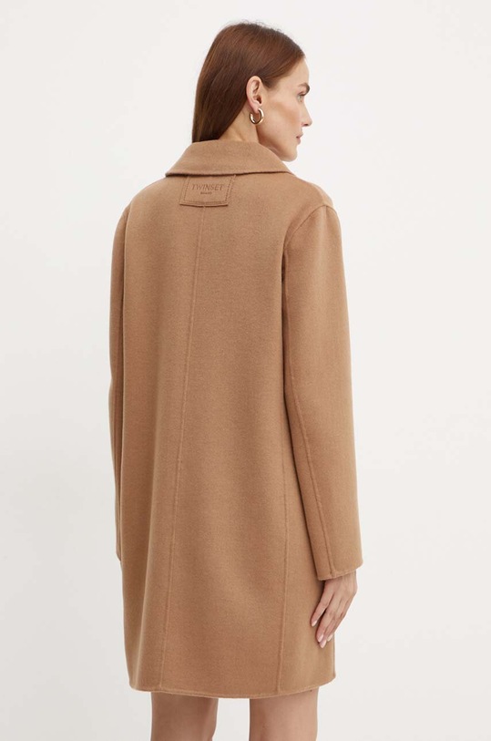 Ρούχα Μάλλινο παλτό Twinset 242TP2062 καφέ