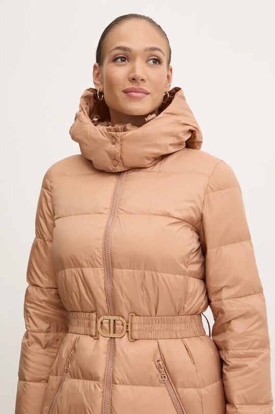 Twinset kurtka puchowa 242TP2183 beżowy AW24